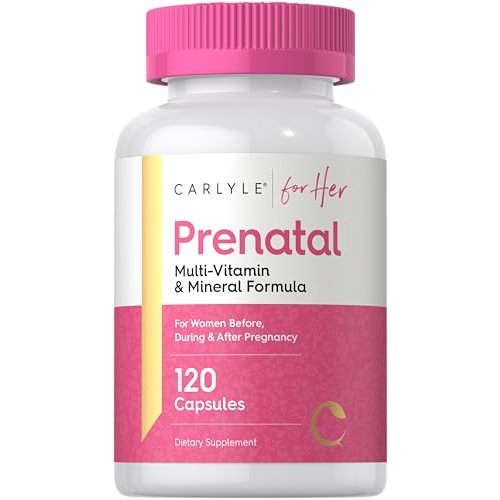 Carlyle Prenatal Vitamins for Women | 120 Capsules | Multivitamin and Mineral Formula with Folic Acid | Non-GMO and Gluten Free Supplement | For Her