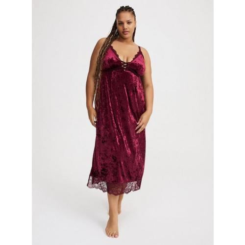 Velour Lingerie Maxi Slip Dress