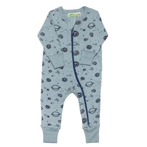 COLOR: Heart 
Organic Signature Print '2-Way' Zip Romper - Long Sleeve