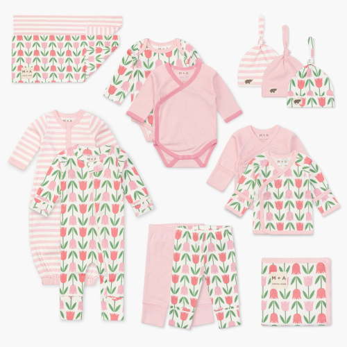 M+A by Monica + Andy Baby Shower Gift Set, 14-piece, Preemie-3 Months