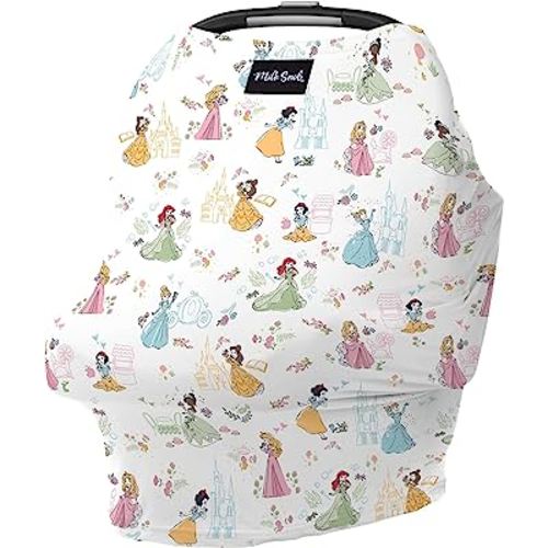 Milk Snob Original Disney Princess 5-in-1 Cover, Added Privacy for Breastfeeding, Baby Car Seat, Carrier, Stroller, High Chair, Shopping Cart, Lounger Canopy - Newborn Essentials, Nursing Top