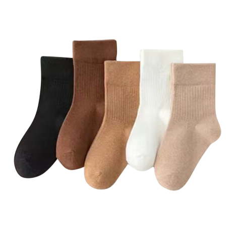 CYRBOKO Baby Boys Socks, 5 Pairs Stretch Cotton Soft Sport Socks Brown Size 0-14 T