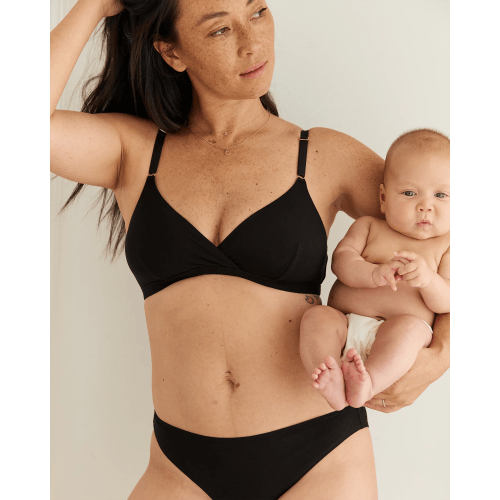 Soft-Cup Nursing Bra - Black Size XL