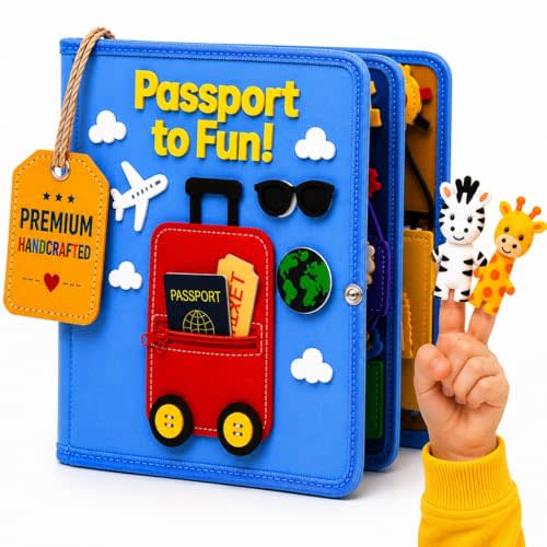 Busy Book for 1 Year Old – Montessori Busy Book for Toddlers 1–3 – Passport to Fun Travel Activity Book