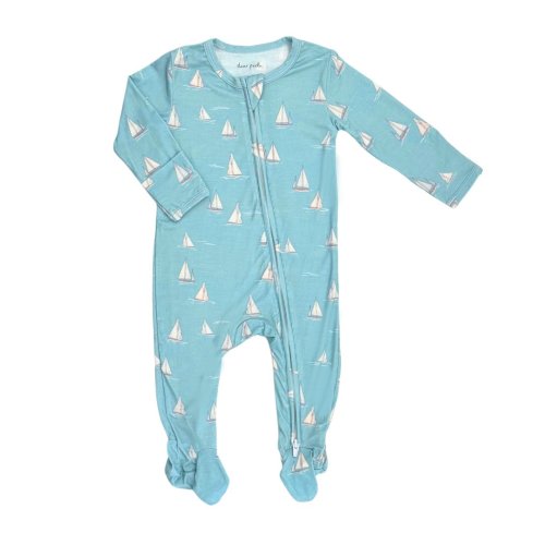 Footie Zippered One Piece in Smooth Sailing – Dear Perli