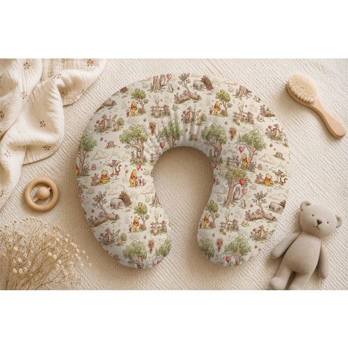 Colorful Classic Winnie the Pooh Nursing Pillow Cover Vintage Pooh Nursery Breastfeeding Pillow Cover Baby Shower Gift