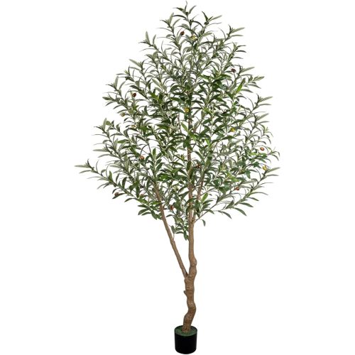 Artificial Olive Tree 6FT Tall Faux Olive Tree Artificial Indoor with Natural Wood Trunk and Lifelike Fruits Realistic Black Potted Interior for Home Office Living Room Decor