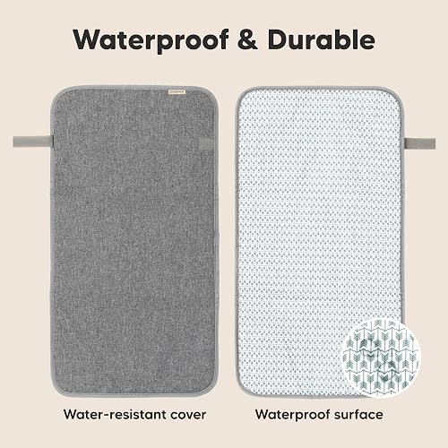 KeaBabies Portable Diaper Changing Pad,Easy Wipe Clean,25x13 (Classic Gray)