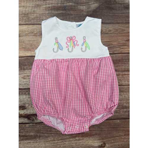 Fishing Lures Pink Gingham with a White Top
