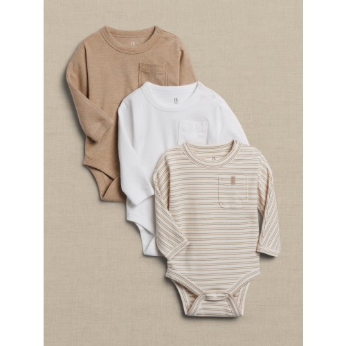 Essential SUPIMA® Long-Sleeve Bodysuit 3-Pack for Baby