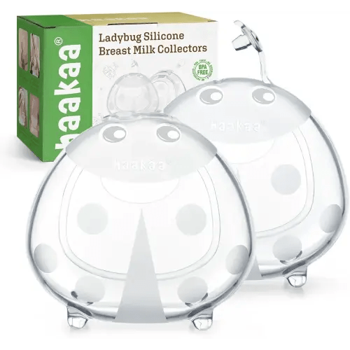 haakaa Ladybug Silicone Breast Milk Collector - Wearable Breast Shells Nursing Cups for Large Milk Supply, Reusable, Extra-Soft & Skin-Friendly (150ml, 2PCS)