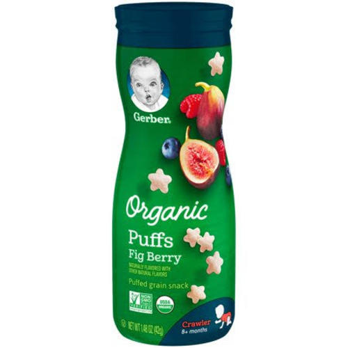 Gerber Organic Puffs Cereal Snack, Fig Berry, Naturally Flavored with Other Natural Flavors, 1.48 oz., 1 Count (Pack of 4) | Google Shopping
