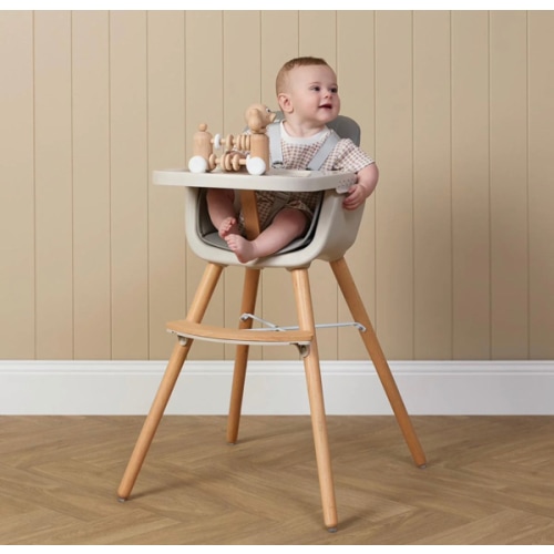 Jenson Natural Highchair - Grey | Baby Toddler Chair | Mocka