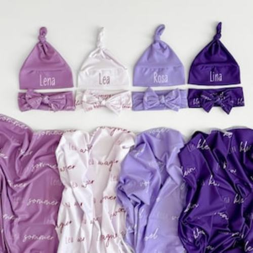 Etsy - personalized baby blanket + bow