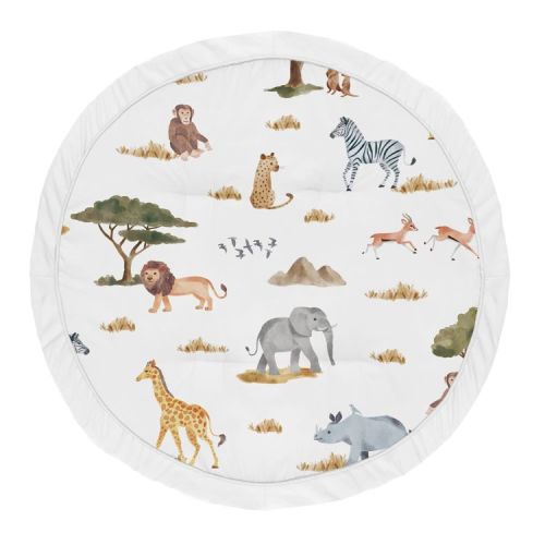 Sweet Jojo Designs Boy or Girl Gender Neutral Unisex Baby Tummy Time Playmat Jungle Animals Yellow Orange and White