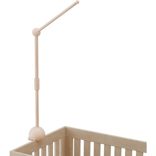 2-in-1 Wooden Crib Mobile Arm, 360° Adjustable Mobile Holder