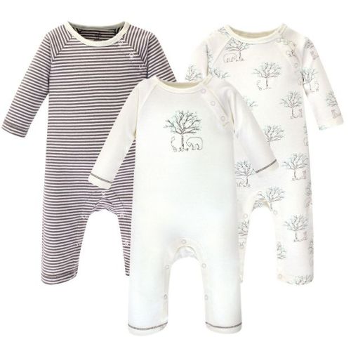 Touched by Nature Baby Organic Cotton Coveralls 3pk, Birch Tree
