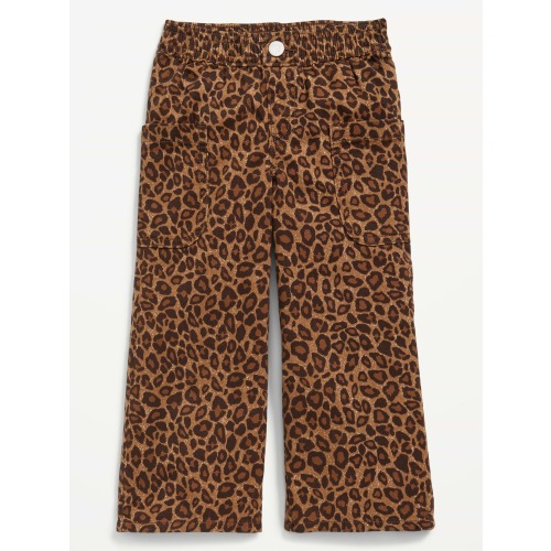 Printed Pull-On Baggy Wide-Leg Cargo Twill for Toddler Girls