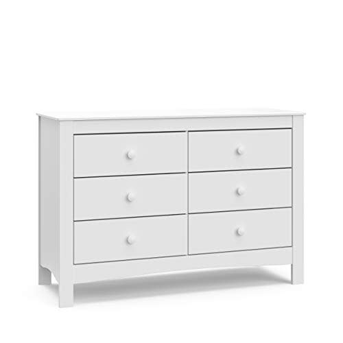Graco Noah 6-Drawer Dresser (White) – GREENGUARD Gold Certified, White Dresser for Bedroom, Kids & Nursery Storage Chest, Safety Interlocking Drawers, Pre-Installed Tracks, Kids Chest