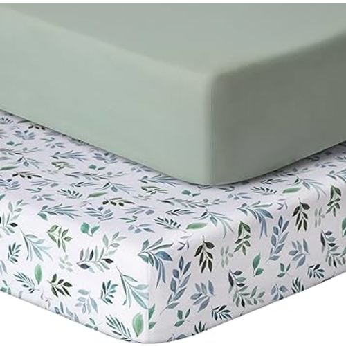 Amazon.com: GUNTAIL Baby Crib Sheets for Boys Girls, 2 Pack Fitted Crib Sheet for Standard Crib and Toddler Mattress, Soft Microfiber Baby Sheet 52x28x8in (Brown & Green) : Baby