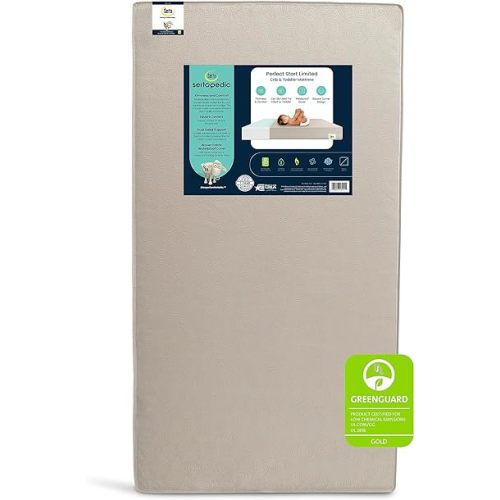 Amazon.com : Serta Perfect Start Limited Dual Sided Baby Crib Mattress and Toddler Mattress, Breathable Fiber Core, GREENGUARD Gold Certified, Waterproof, 35 Year Warranty, Made in USA : Baby