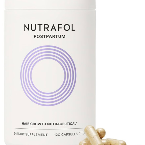 Nutrafol Postpartum Hair Growth Supplements, Clinically Tested for Visibly Thicker Hair and Less Shedding, Breastfeeding-friendly - 1 Month Supply