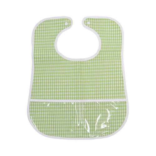 Trvl Clean Up Bib- Leaf Gingham