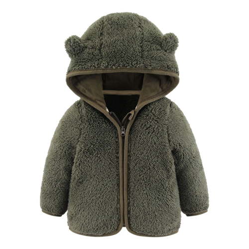 Jackets For Boy Baby Bear Ears Hooded Outerwear Zipper Warm Winter Coat (18 Months-24 Months)