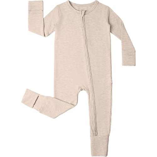 Baby Zippered Rompers Newborn Pajamas Sleepers Long Sleeve Jumpsuits Infant Zipper Romper-Viscose from Bamboo