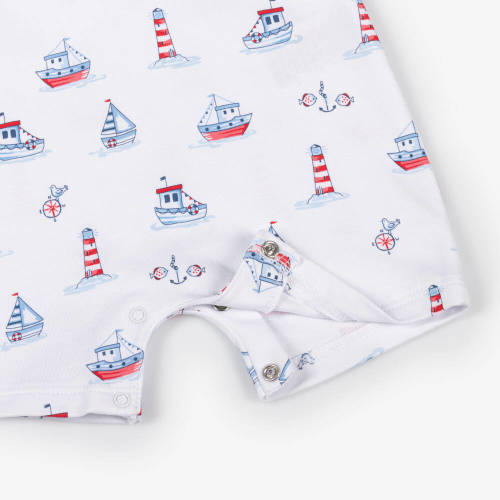 Kissy Kissy - Baby Boys White Cotton Seas The Day Shortie | Childrensalon