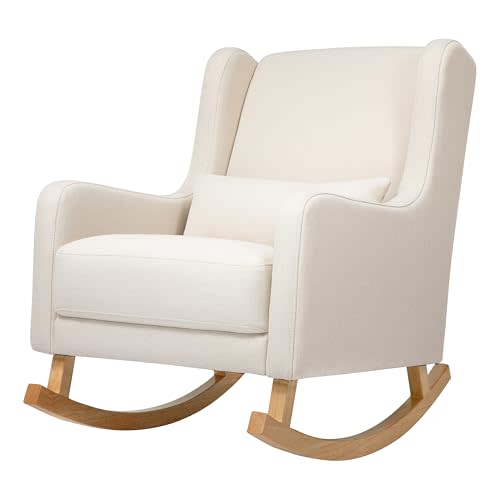 Babyletto Kai Rocker in Performance Natural Eco-Twill with Light Legs, Water Repellent & Stain Resistant, Greenguard Gold and CertiPUR-US Certified | GREENGUARD Gold & CertiPUR-US Certified Rocker - Water & Stain Resistant Nursery Chair For Feeding & R...
