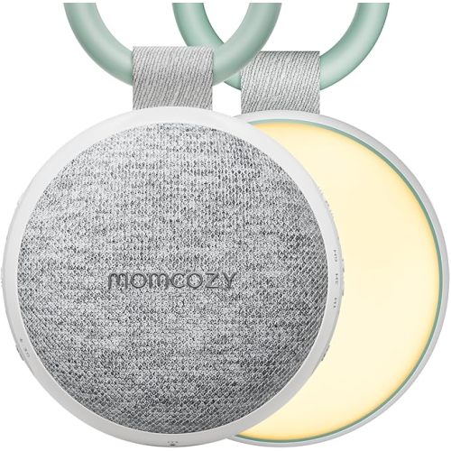 Momcozy Portable Sound Machine with Night Light, White Noise Sound Machine for Baby, 20 Soothing Sounds, Sound Therapy, Long-Lasting Power, Timer, Clips on Stroller, Baby Shower Gifts