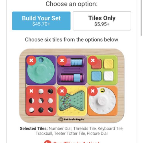 PlayTab - Modular, Sensory Activity Board and 6 tabs/tiles