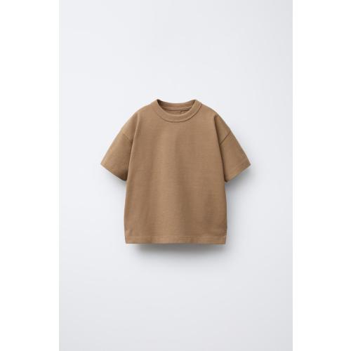 BASIC HEAVYWEIGHT T-SHIRT - Light brown | ZARA United States