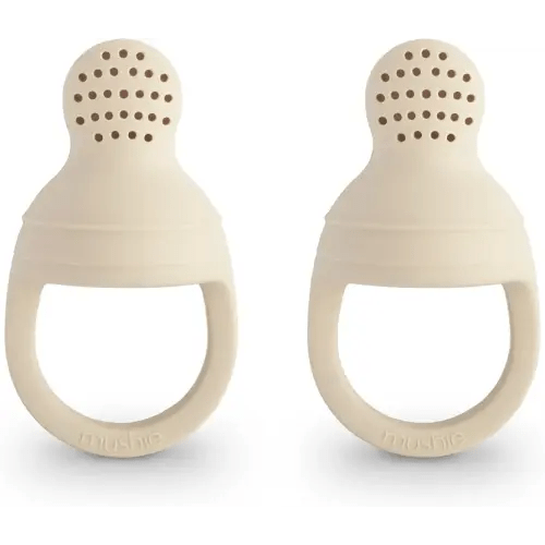 mushie Silicone Baby Fresh Fruit & Food Feeder Pacifier | 6 Months+ (Shifting Sand)