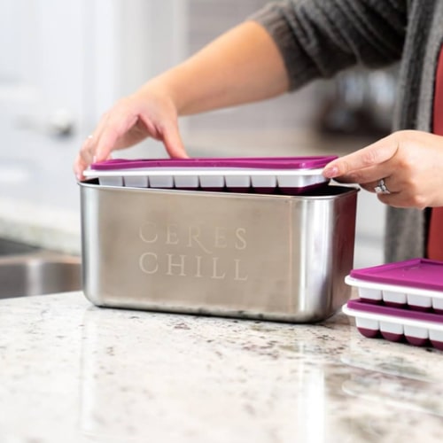 CERES CHILL The Milkstache Luxe Reusable Breastmilk Freezer Storage Container - 1/2 Ounce Cubes fit Any Baby Bottle, Freezing Pumped Milk has Never Been Easier (Stainless Steel), 1 Count