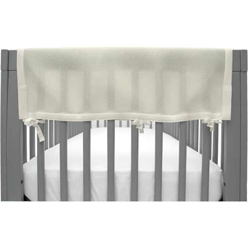 BreathableBaby Breathable Mesh RailGuard Teething Cover — 51” Long Panel (1) — Fits Most Full-Size and Does Not Fit Mini Cribs — Use with Coordinating Short Panels - Ecru