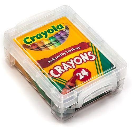 Crayola Crayons 24 Count with Clear Super Stacker Plastic Crayon Box (Bundle)