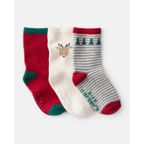 Toddler Boy 3-Pack Christmas Reindeer Crew Socks - Carter's | Carter's