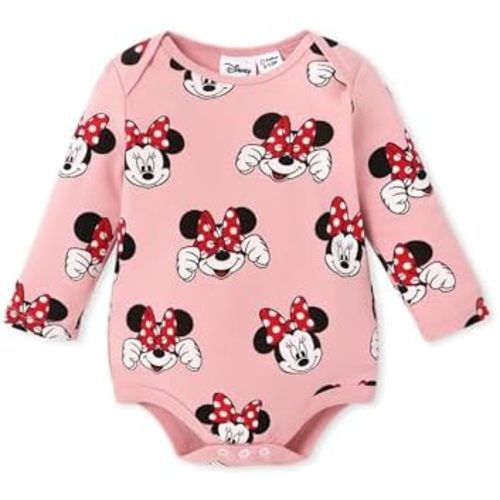 Disney Stitch Princess Marvel Spiderman Mickey and Friends Baby Girls Clothes Snap Bodysuit for Newborn to Infant
