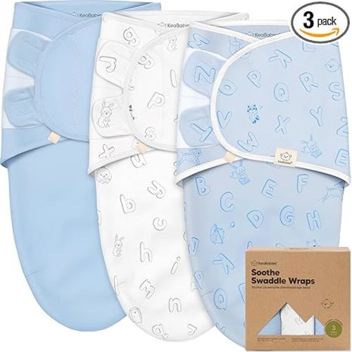 3-Pack Organic Baby Swaddle Sleep Sacks - Swaddles for Newborns, Infant 0-3 Months, Baby Girls, Boys, Soft & Snug Newborn Sleep Sack, Nursery Swaddling Blankets (ABC Land Cloud, OS)