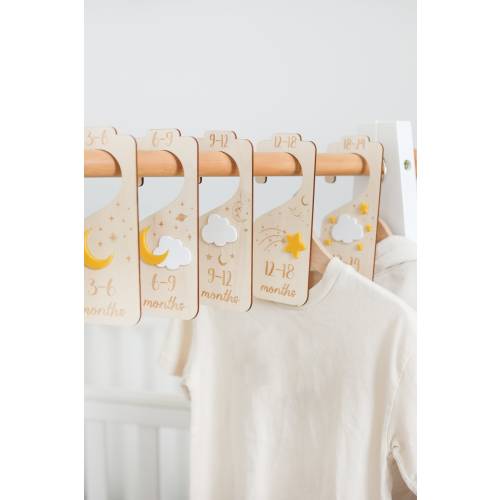 0-24 Months Wooden Baby Clothes Dividers, Closet Organizer, Nursery Wardrobe Organisation, Gender Neutral Nursery, Baby Shower Gift