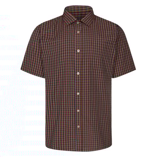 Bigdude Short Sleeve Check Shirt Brown
