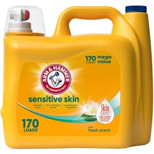 ARM & HAMMER Sensitive Skin Plus Fresh Scent, 170 Loads Liquid Laundry Detergent, 170 Fl oz