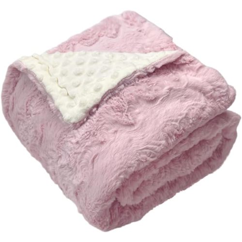 BUTTZO Baby Blanket for Boys Girls Toddlers,Fuzzy Soft Warm Cozy Minky Dot Receiving Blanket,Baby Newborn Blanket Shower Gifts (Pink, 30 X 40 inch)