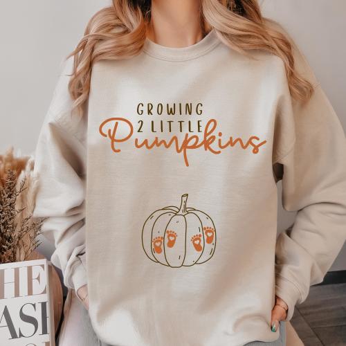 Twin Pregnancy Shirt Fall Maternity Sweatshirt Twin Pregnancy Announcement Shirt Fall Twins Mom Sweater Twin Pregnancy Thanksgiving Crewneck