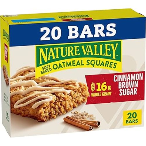 Nature Valley Soft Baked Oatmeal Squares, Cinnamon Brown Sugar, 20 Bars, 24.8 oz