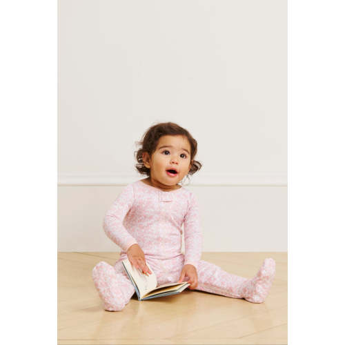 LAKE | Baby | Pima Cotton Pajamas | English Rose Stripe Baby Sleeper