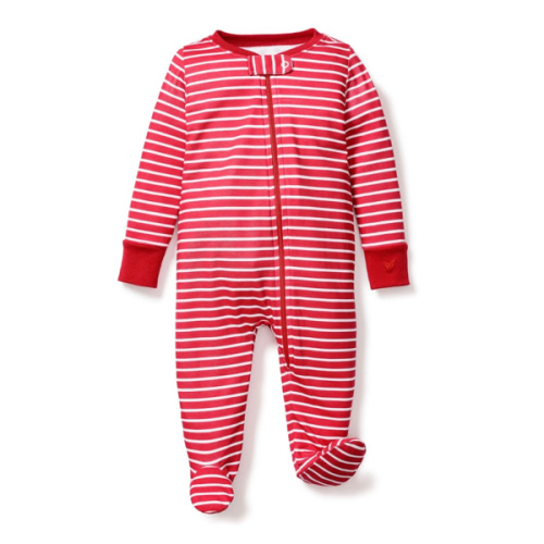 Baby's Pima Romper in Red Stripe