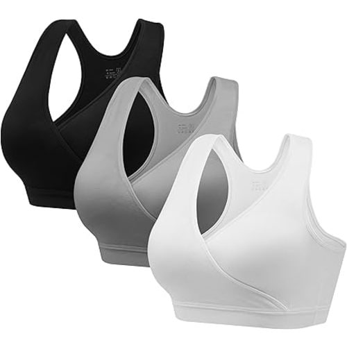 HBselect Nursing Bras for Breastfeeding, Maternity Nursing Sleep Bra Wireless Pregnancy Sleep Bralette 3/5 Pack